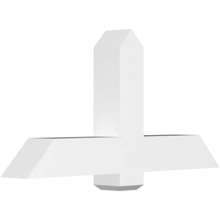 Ekena Millwork Eugene Architectural Grade PVC Gable Bracket, 48"W x 24"H x 6"D x 6"F, 12/12 Pitch GBP048X24X0606EUG00